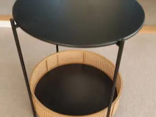 Home Creation Living rund bord sort metal rattan