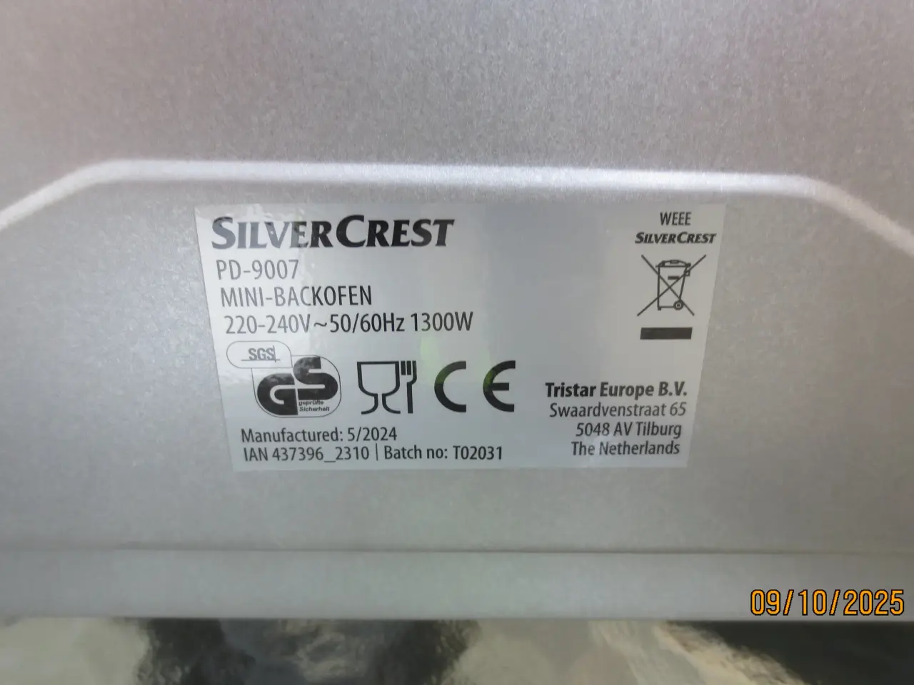 Billede 6 - 1 stk Miniovn Silver Crest Model PD-9007