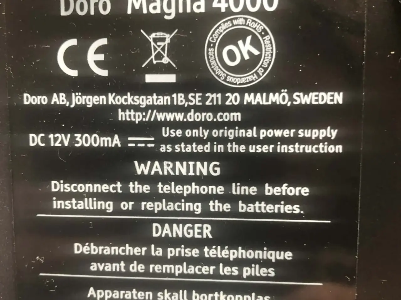 Billede 2 - DORO Magna 4000 fastnettelefon 