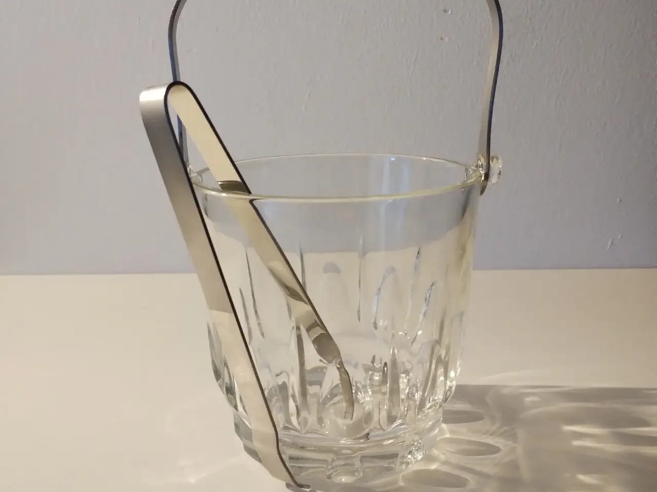 Billede 1 - Glas isspand med is tang