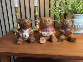 Charmende træbamser med patina.