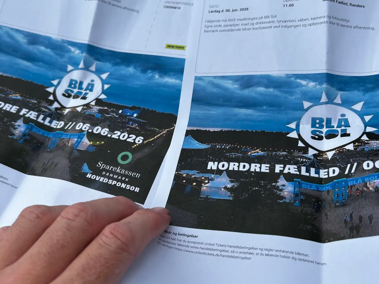Billede 1 - 2 billetter til Blå Sol