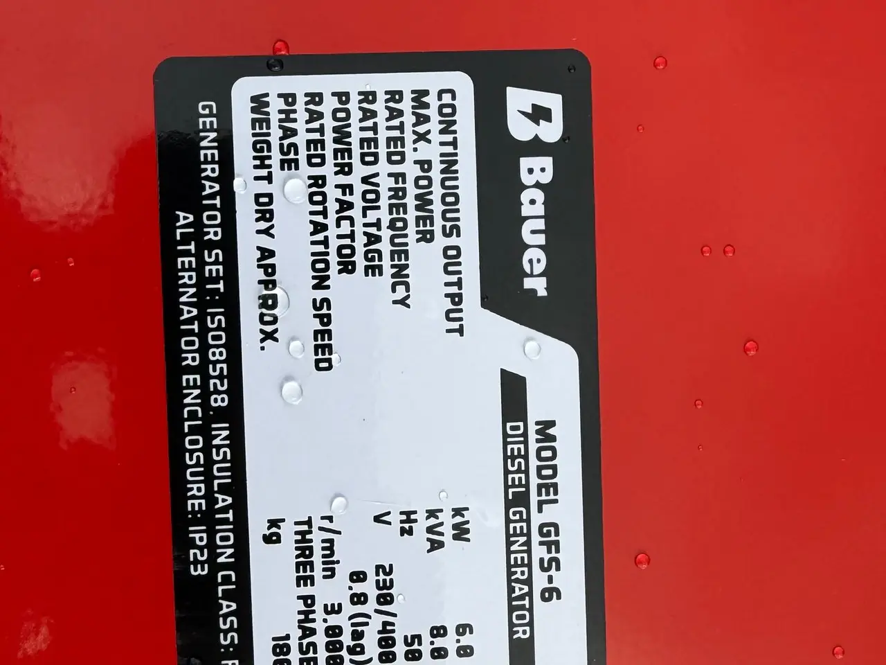 Billede 10 - Bauer GFS-6 Kvalitets Bauer 8KVA generator