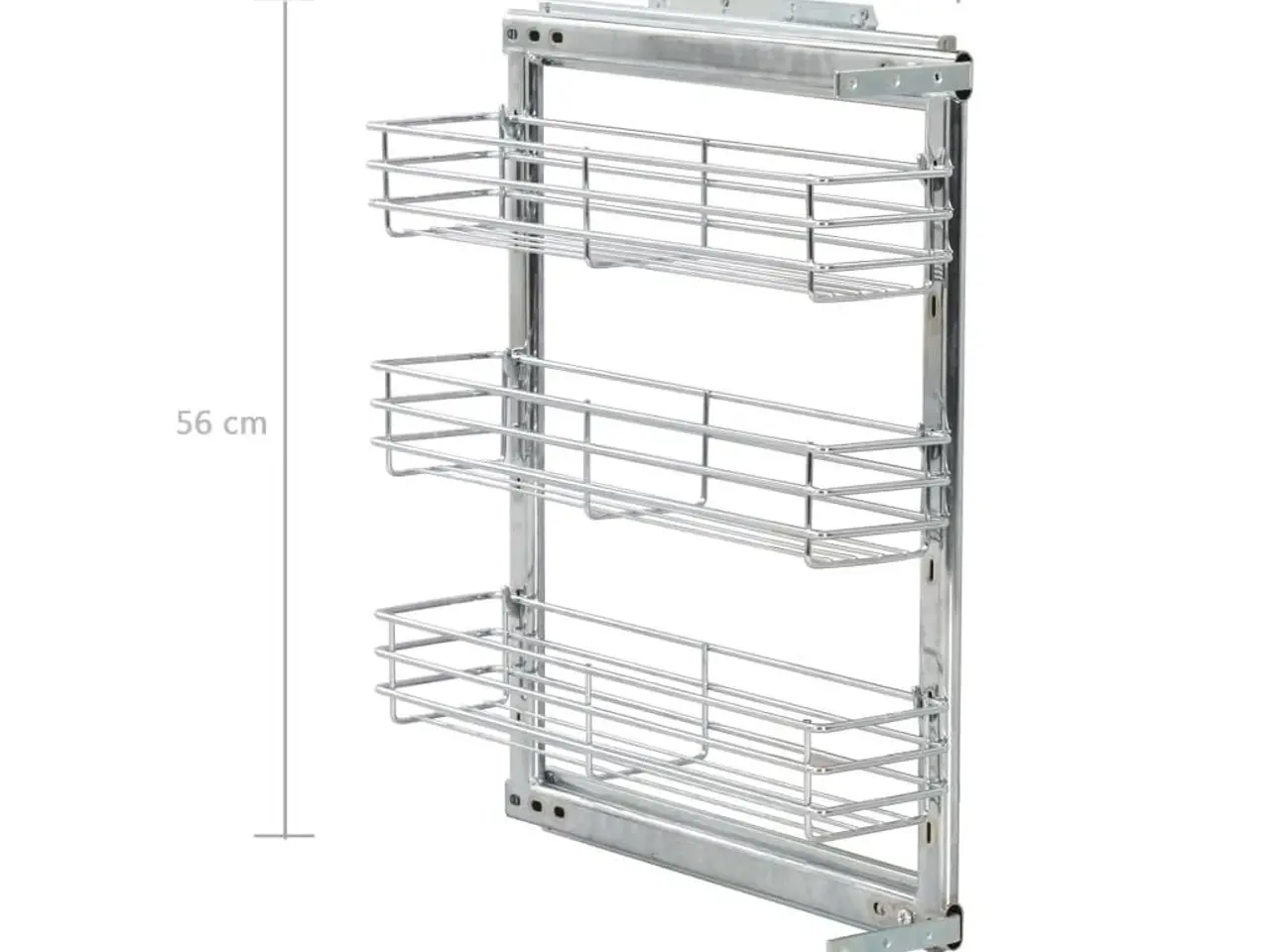 Billede 10 - Udtrækskurv til køkkenskab - 3 lag, 47 × 15,5 × 55,5 cm, sølv
