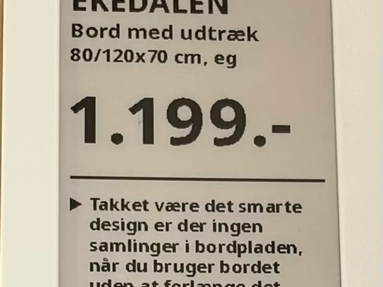 Billede 5 - Smart spisebord med udtræk 80/120x70