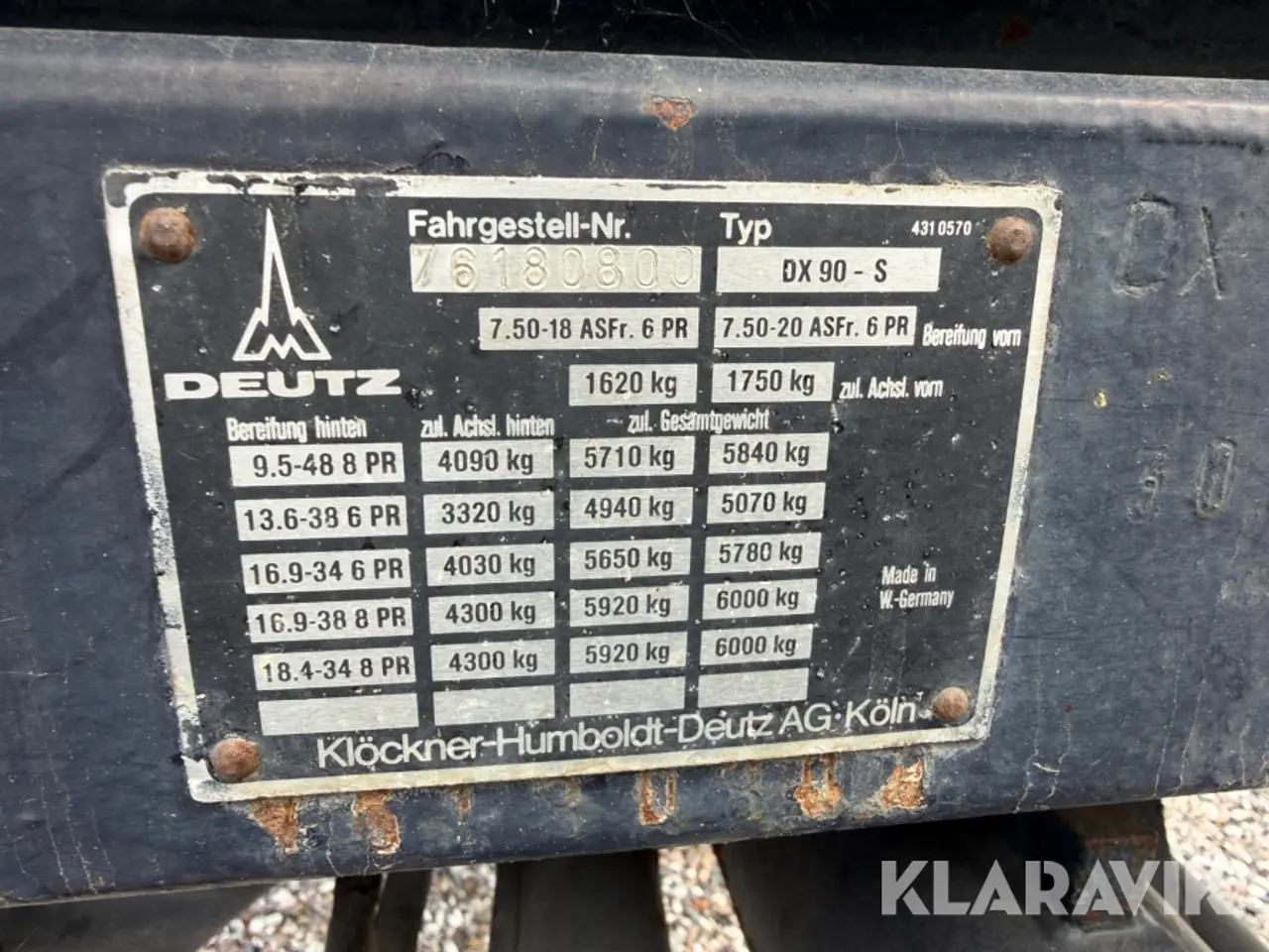 Billede 5 - Veterantraktor Deutz DX90-S