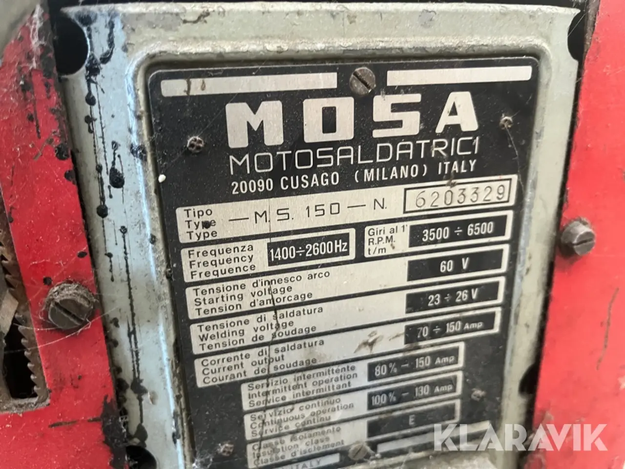 Billede 3 - Svejsemaskine Mosa MS 150-N