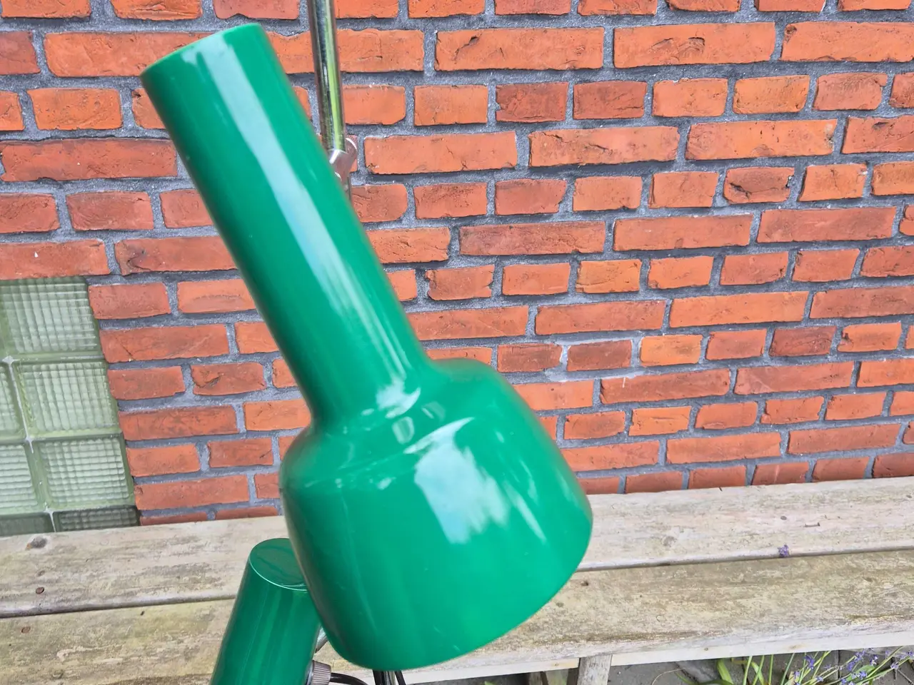 Billede 3 - Standerlampe med to høje grønne spot