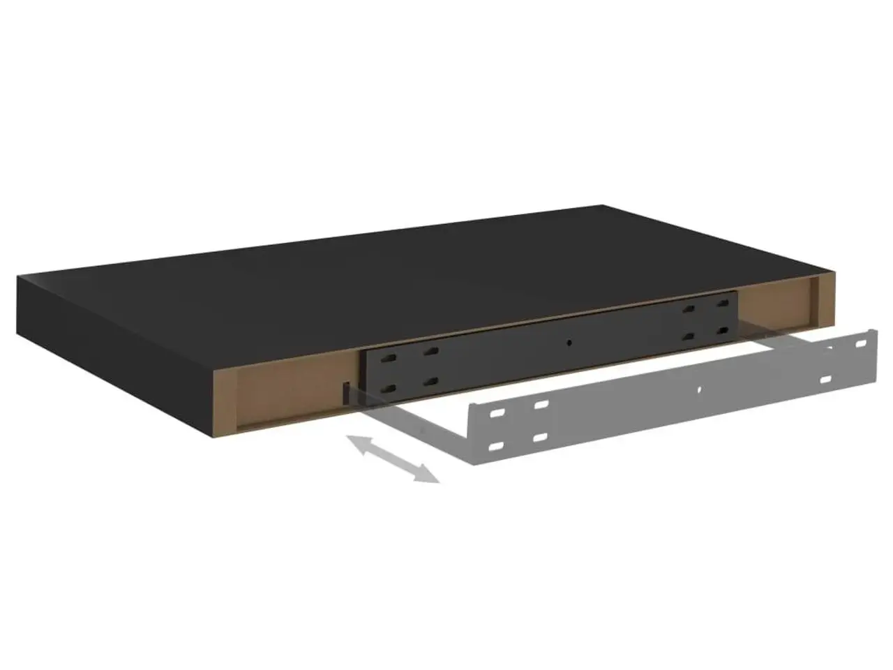 Billede 7 - Væghylder 4 stk. 50×23×3,8 cm i MDF - sort