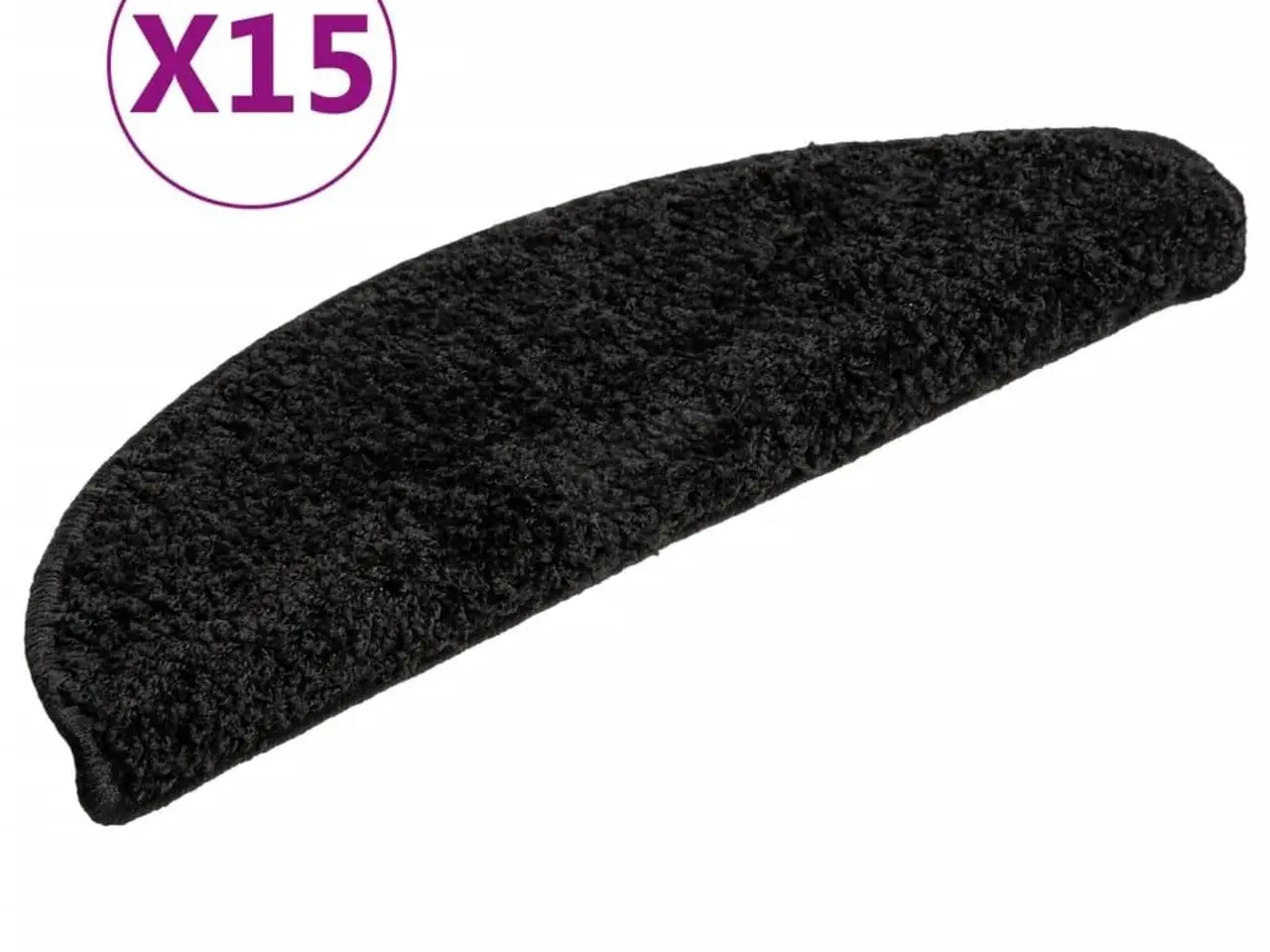 Billede 2 - Trappemåtter - 15 stk. halvrunde 56×17×3 cm - sort
