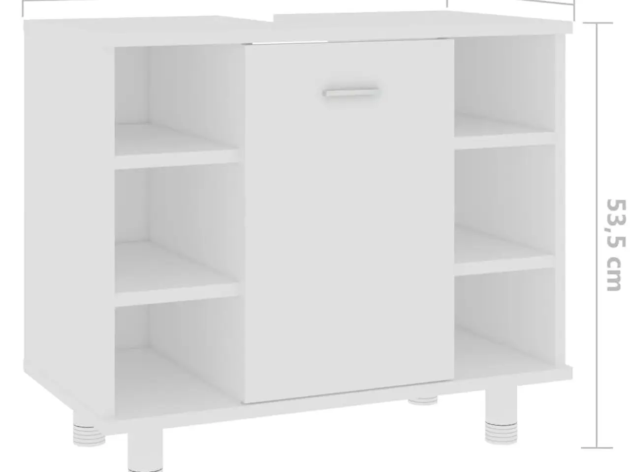 Billede 8 - Badeværelsesskab 60×32×53,5 cm - konstrueret træ, hvid