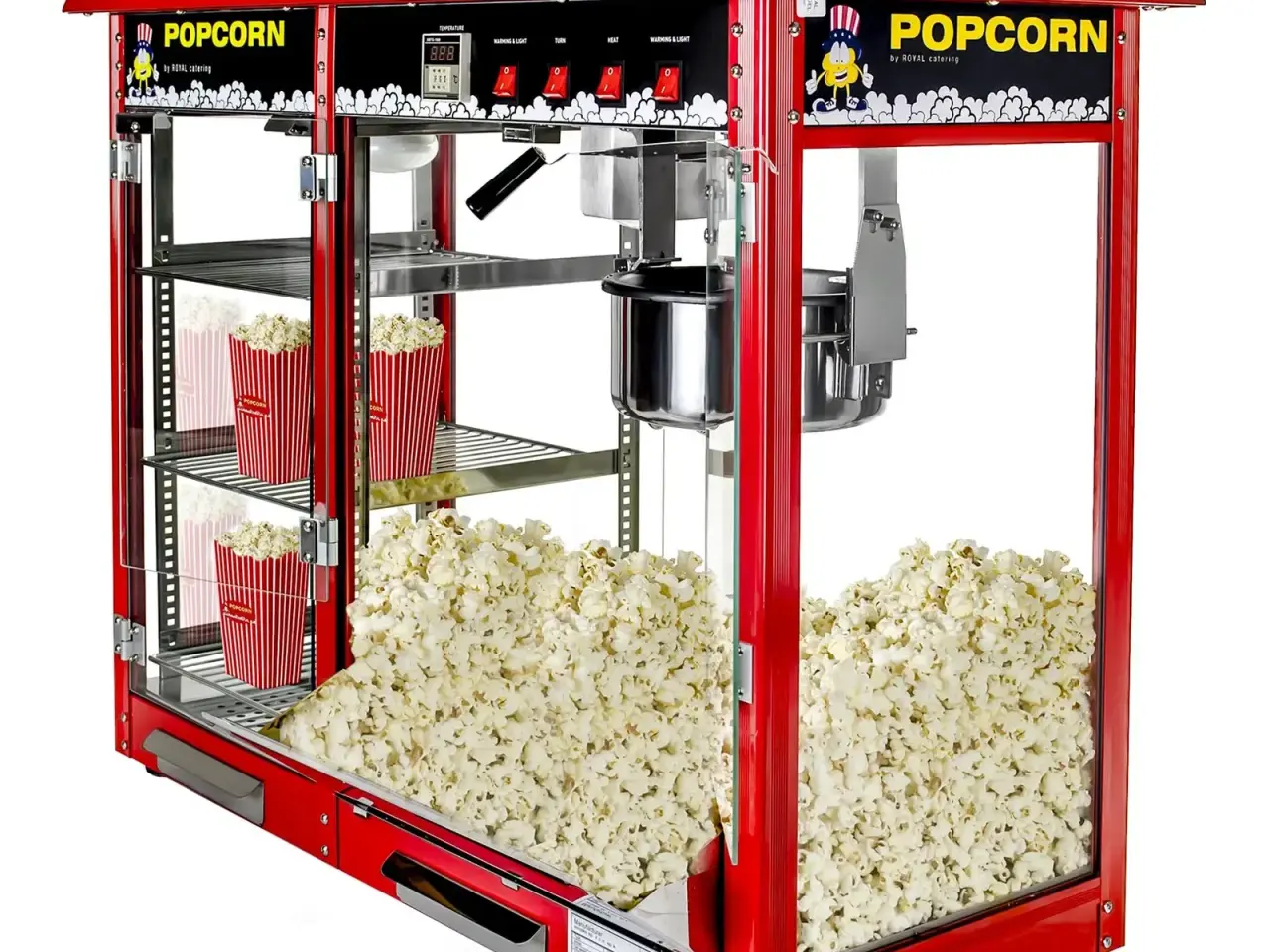 Billede 1 - Popcornmaskine med dobbelt montre – rød