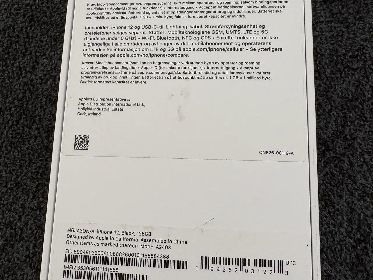 Billede 3 - iPhone 12 – 128 GB – Sort – Som ny – Original emba