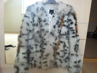 Leopardfarve pels jakke,str 40, 1799kr