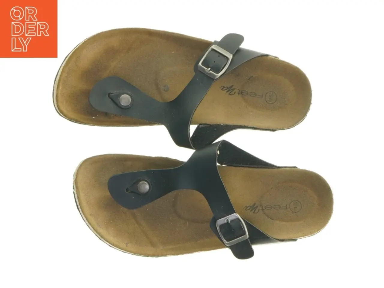 Billede 1 - Sorte læder sandaler (str. 39-40)