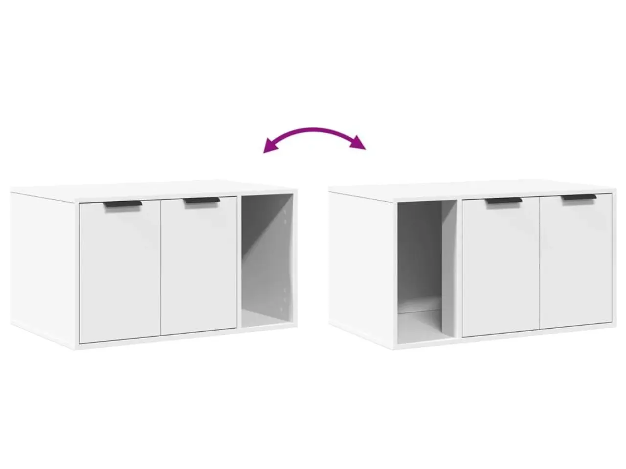 Billede 8 - Toiletskjuler til kattebakke - konstrueret træ, hvid 80×50×45 cm