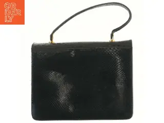 Sort vintage håndtaske med guld detaljer (str. 22x18 cm)
