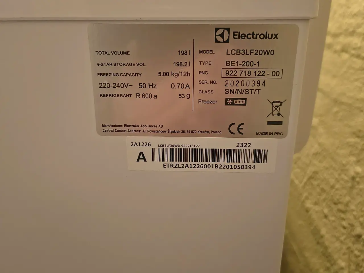 Billede 4 - Electrolux 198 liter kummefryse4