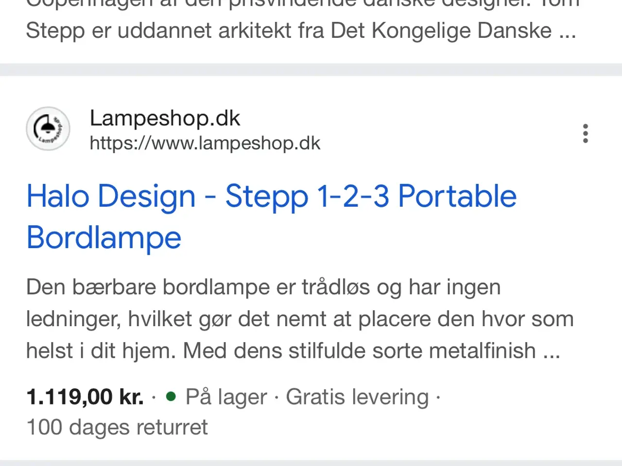 Billede 2 - Halo stepp lampe