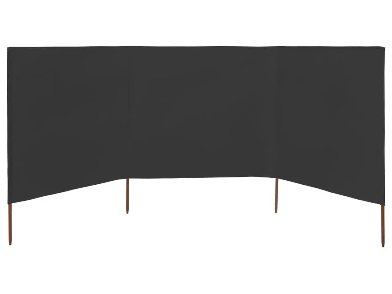 Billede 3 - 3-panels læsejl 400 × 160 cm i stof - antracitgrå