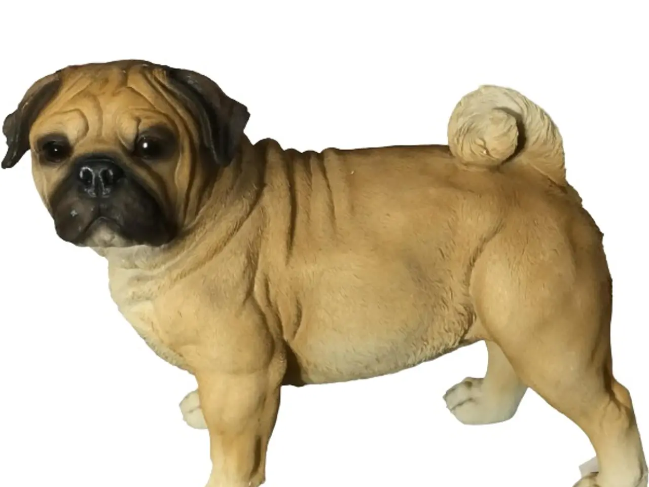 Billede 1 - Mops figur beige polyresin