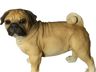 Mops figur beige polyresin