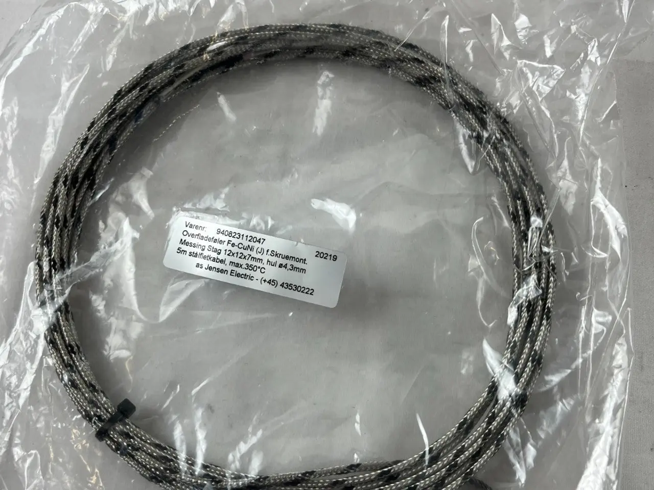 Billede 6 - Type J Thermocouple Probe 5m Stainless Braided