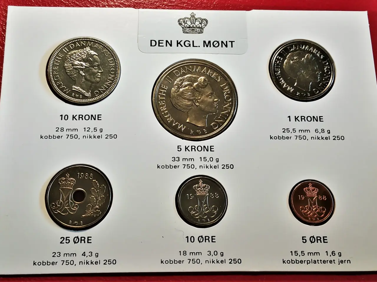 Billede 1 - DET KGL MØNTSÆT 1988 Margrethe II TOP Stand!