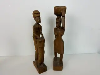 2 stk. afrikanske figurer i træ
