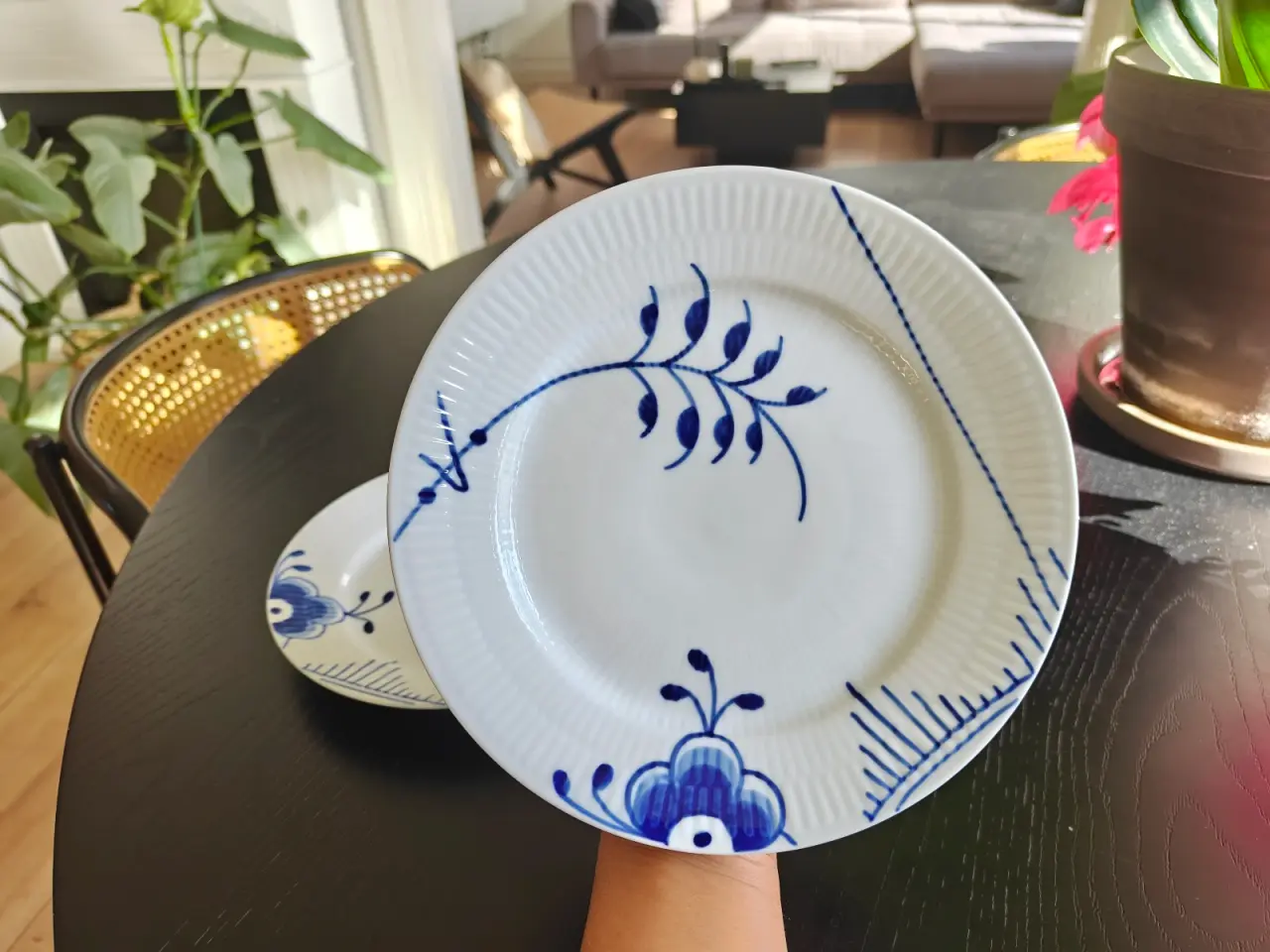 Billede 3 - Royal Copenhagen Blå Mega Riflet kagetallerkener