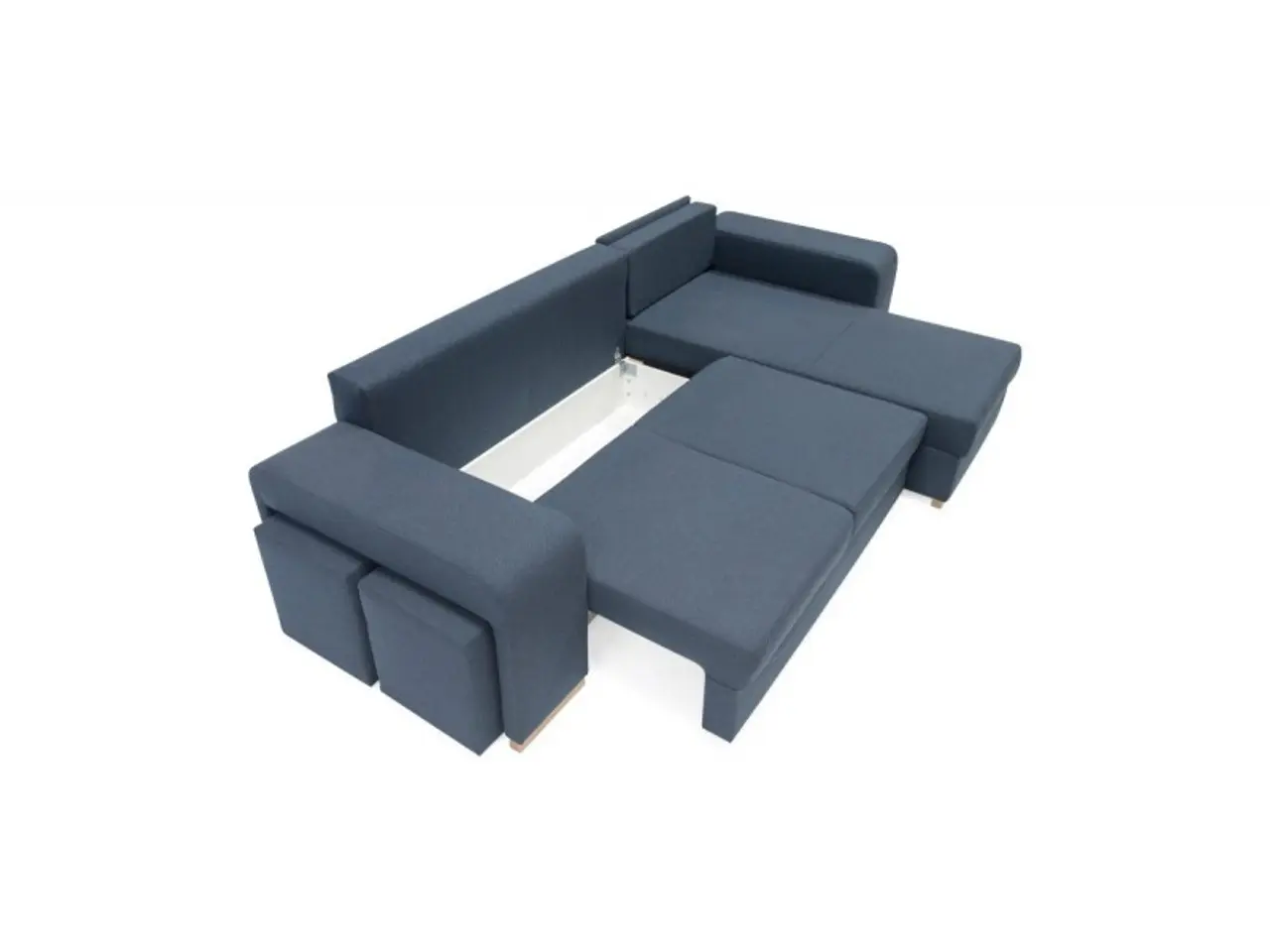 Billede 3 - Mark vendbar sovesofa m. puffer - Blå Inari 80
