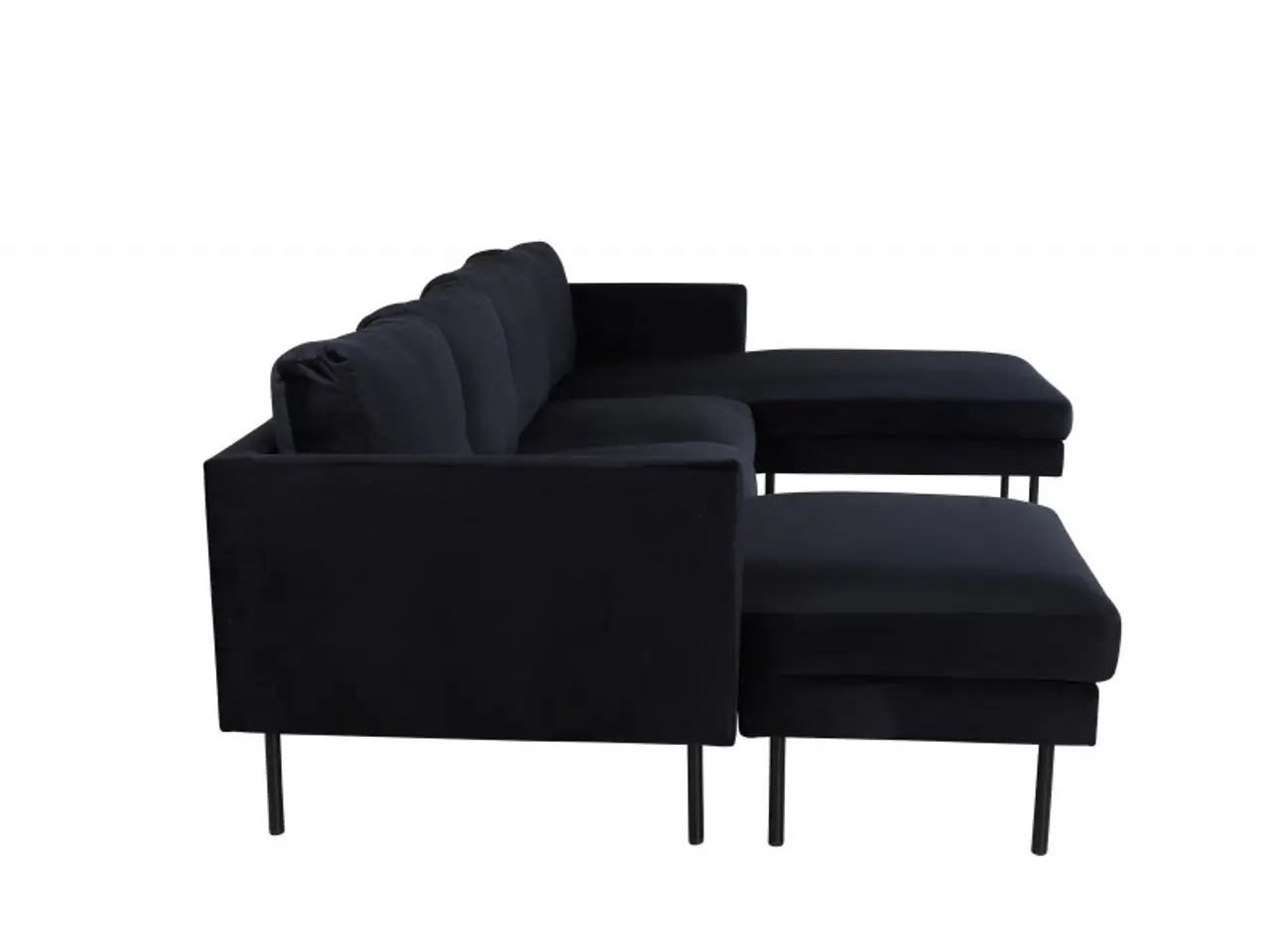 Billede 3 - Zoom U-Sofa - Sort Velour