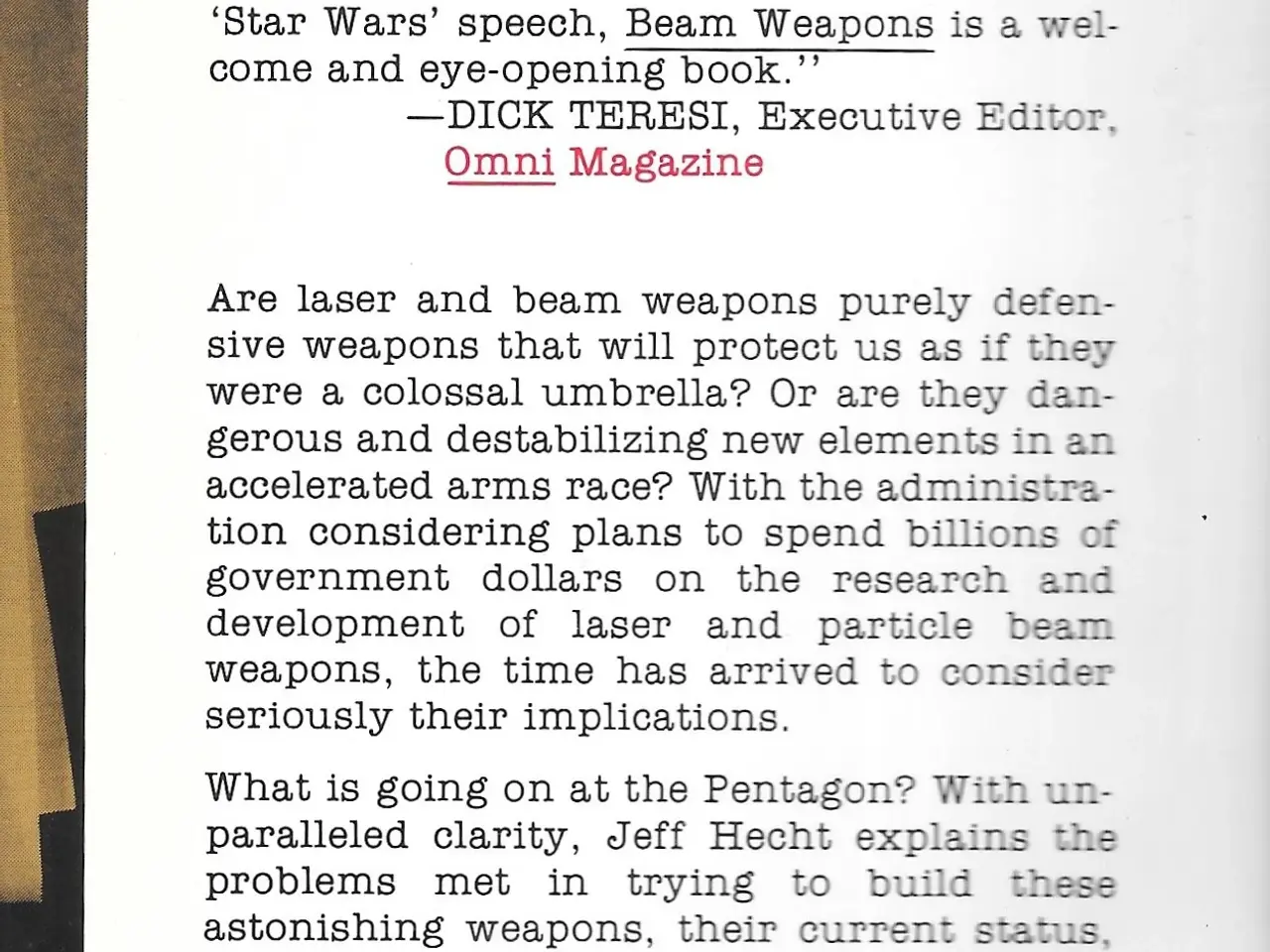 Billede 3 - Beam Weapons The Next Arms Race by Jeff Hecht