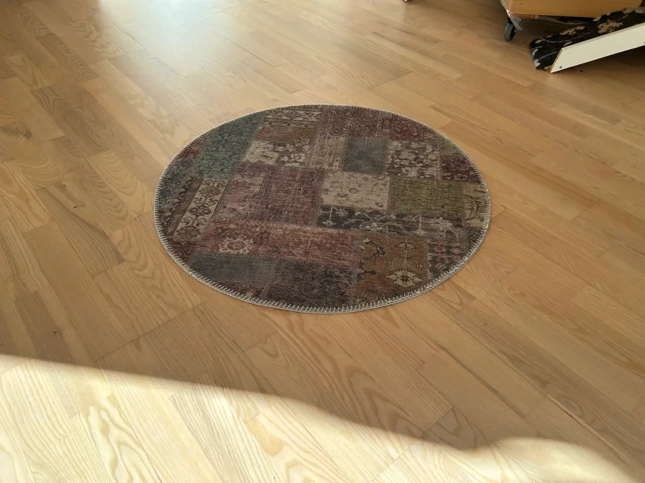 Billede 2 - Rundt Tæppe Patchwork Mønster