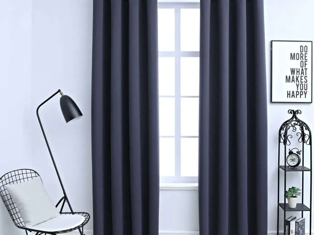 Billede 1 - Mørklægningsgardiner 2 stk. metalringe 140 x 225 cm antracitgrå