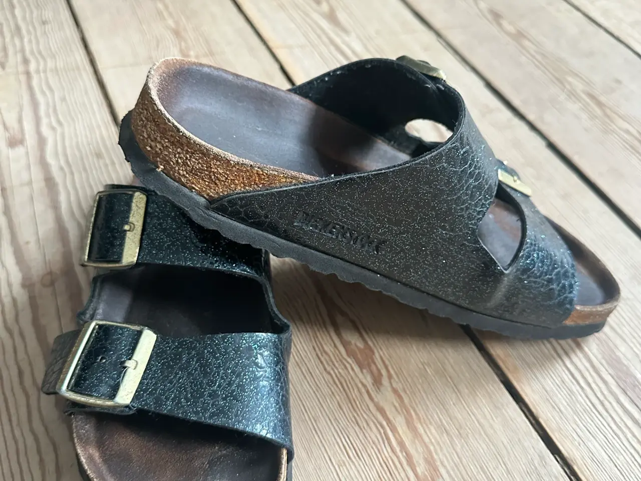 Billede 2 - Birkenstock sandal str. 37/38 - blå metalic