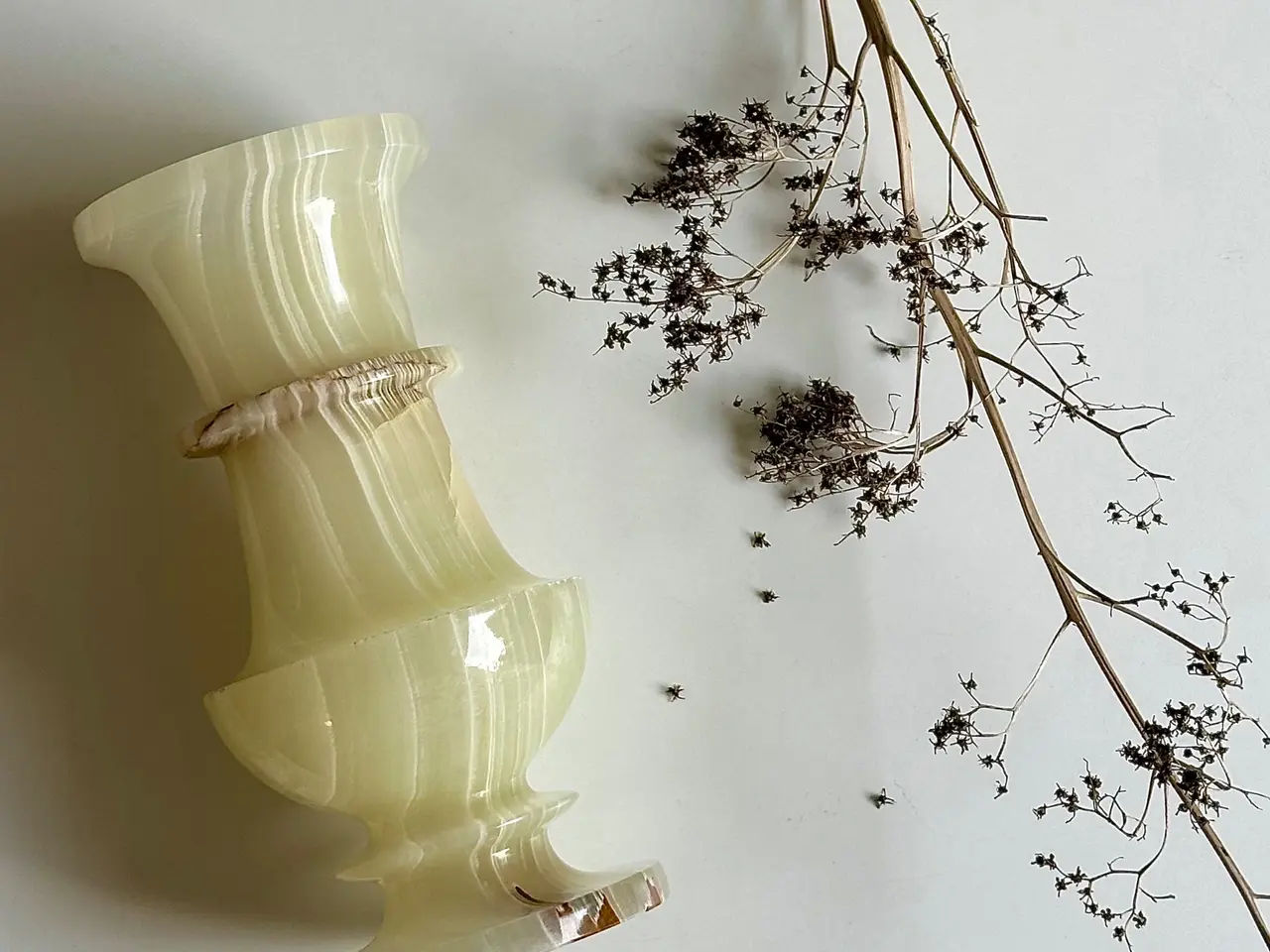 Billede 1 - Vase, grøn onyx