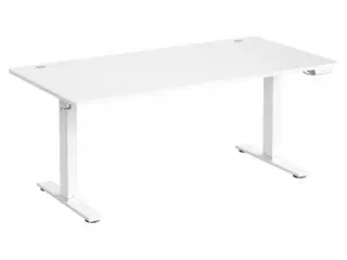 Elektrisk hæve-sænkebord 160 x 80 cm med USB-C, 3 hukommelsesknapper og kabelbakke - mat hvid