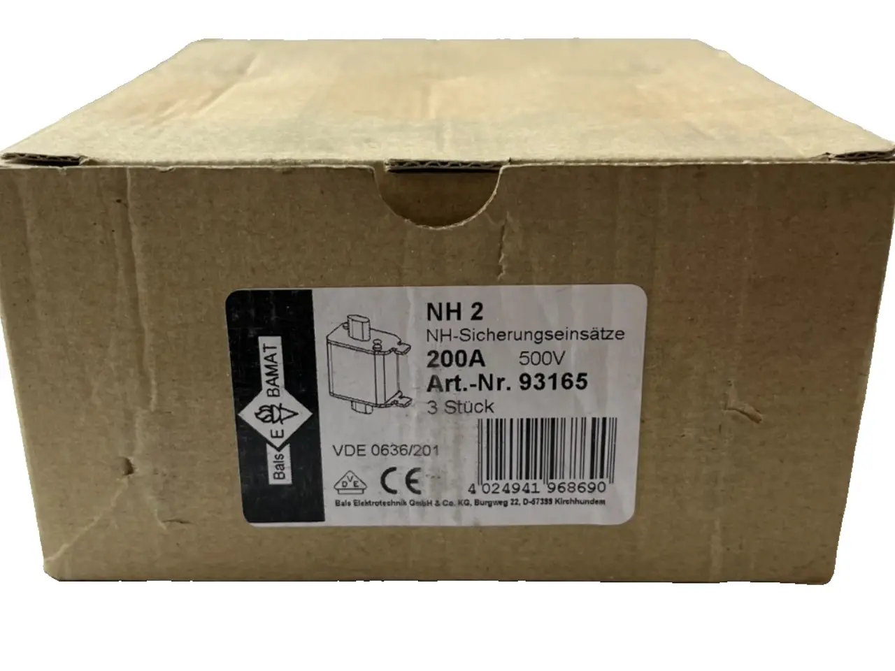 Billede 1 - ETI NH2C NV2C 200A 500V NH Fuse gG 120kA IEC 60269