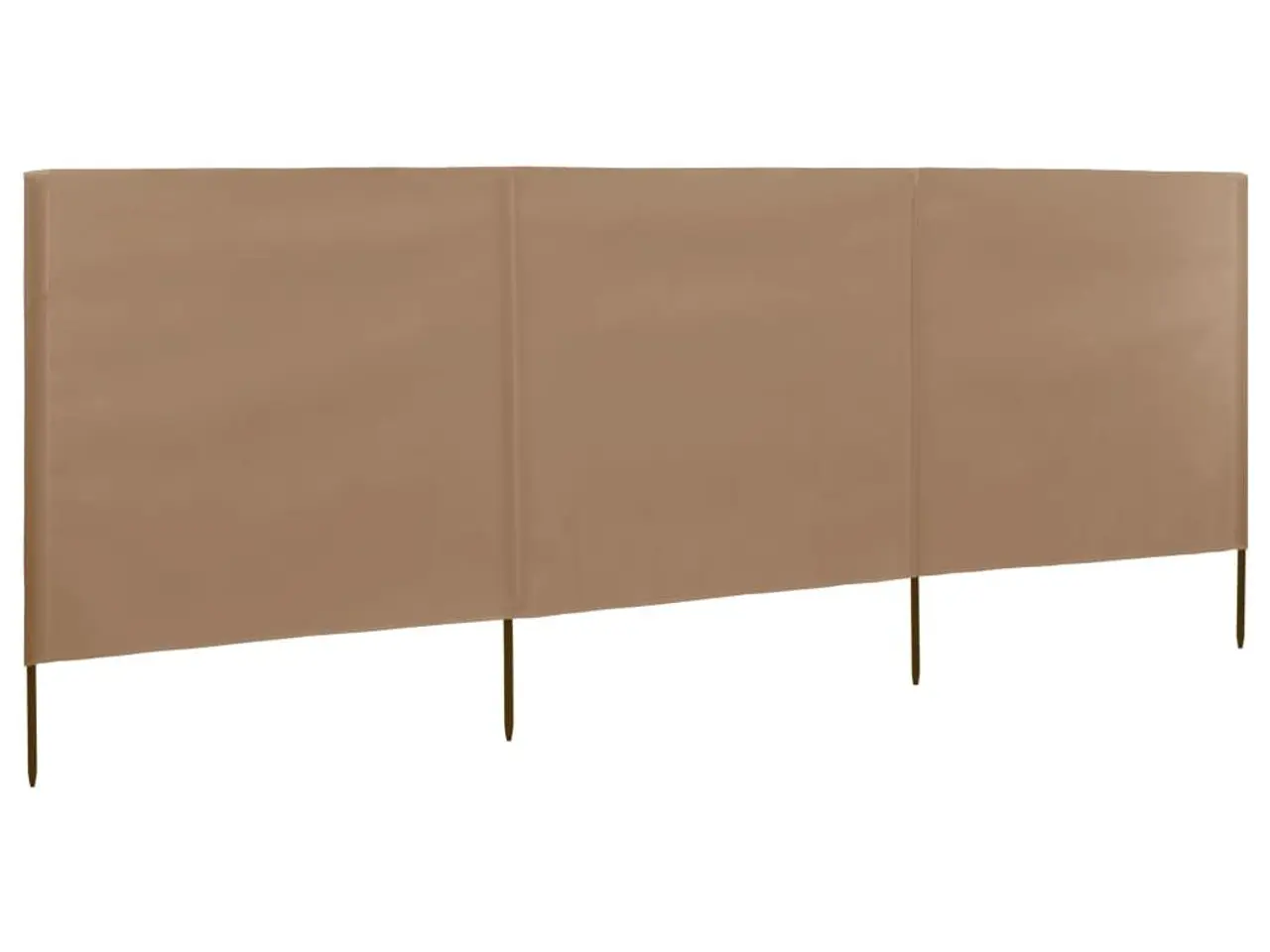 Billede 1 - 3-panels læsejl stof 400 x 120 cm gråbrun