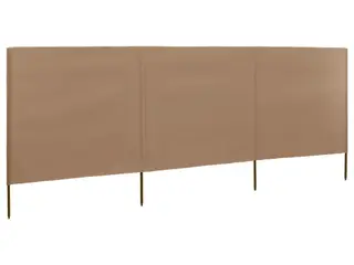 3-panels læsejl stof 400 x 120 cm gråbrun