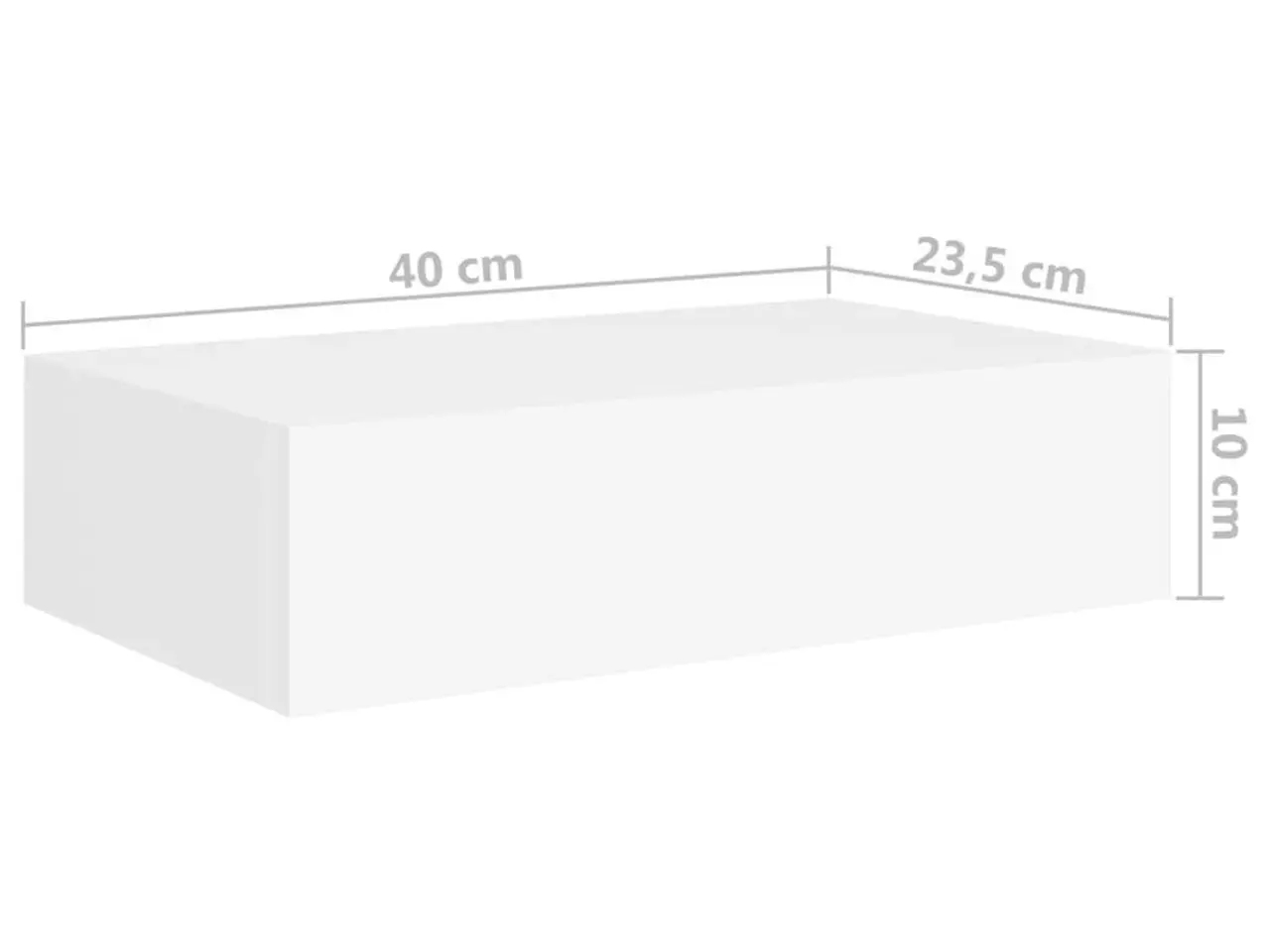 Billede 9 - Væghylde med skuffe 40x23,5x10 cm MDF hvid