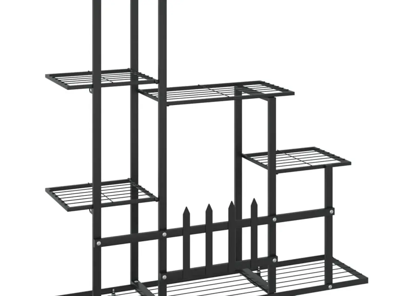 Billede 5 - Blomsterstativ med hjul - metal, sort, 94,5×25×92,5 cm
