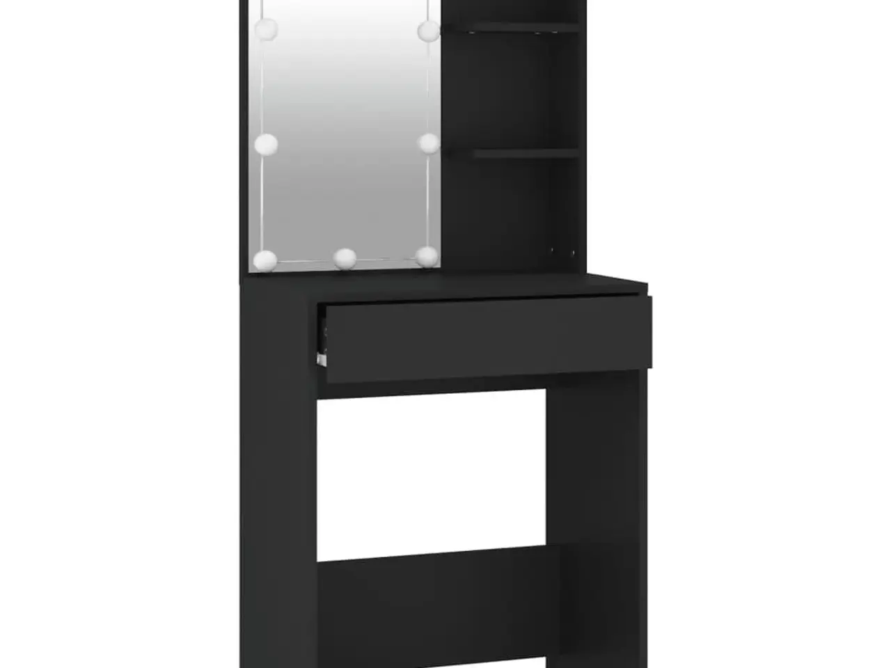 Billede 4 - Makeupbord med LED-lys 60×40×140 cm - sort