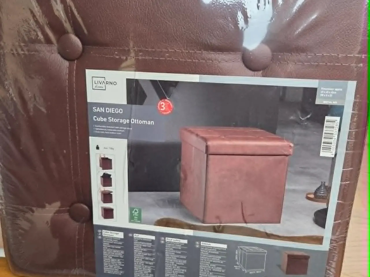Billede 2 - 2 stk. Opbevaringspuf | Cube Storage Ottoman