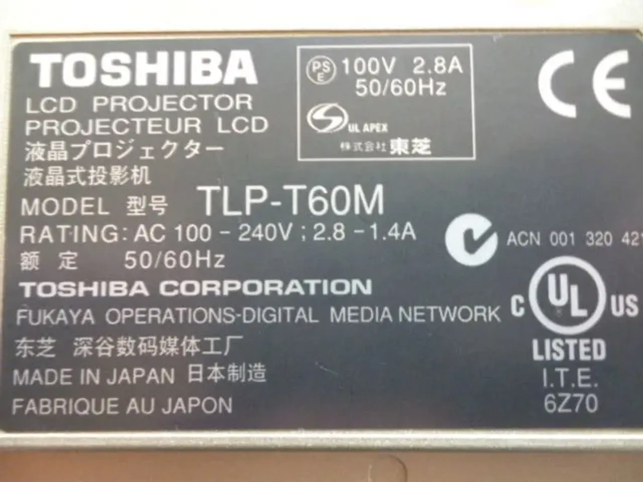Billede 6 - Toshiba TLP60M. Projector