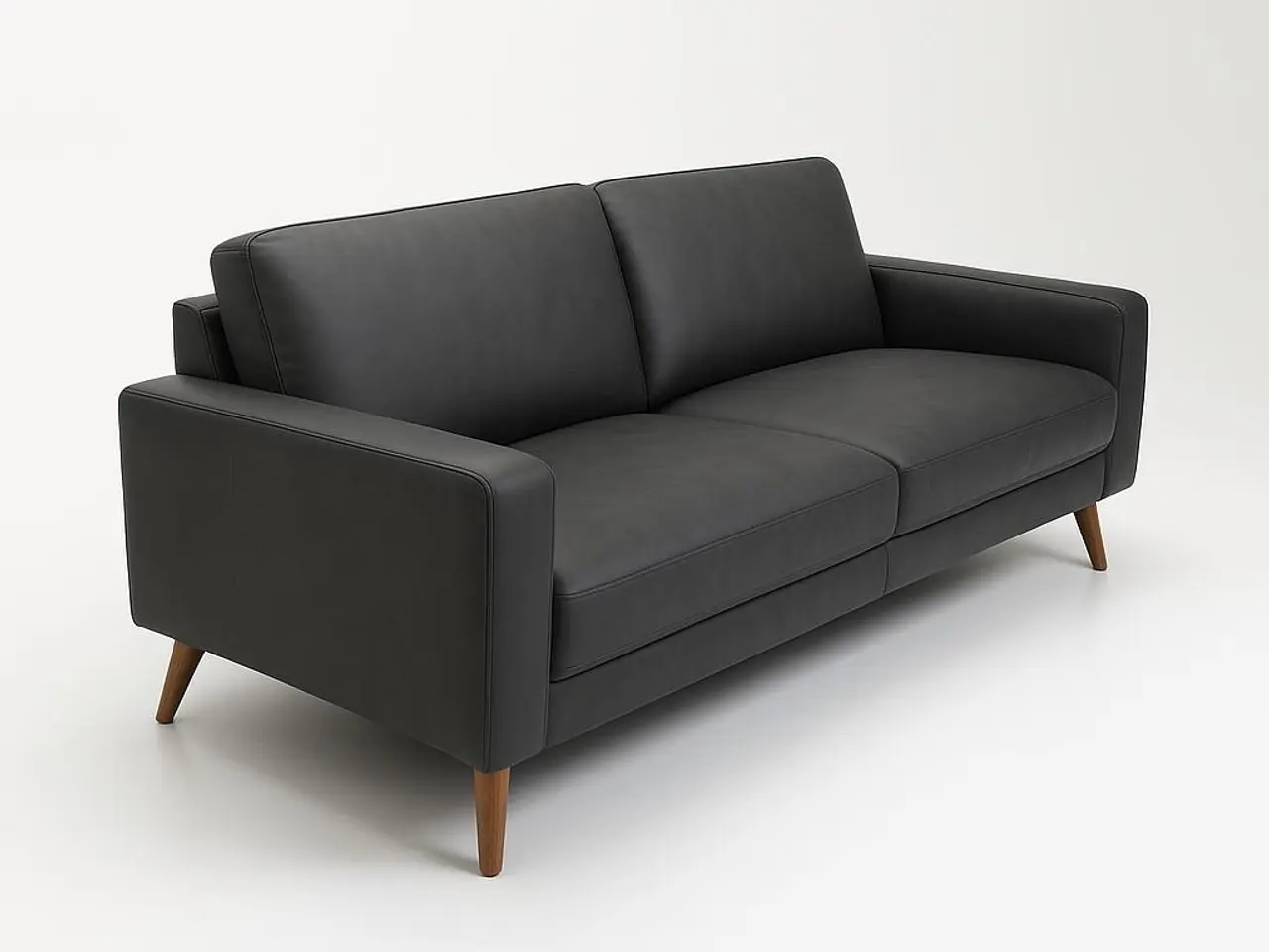 Billede 3 - Hvidovre 2-personers lædersofa - sort