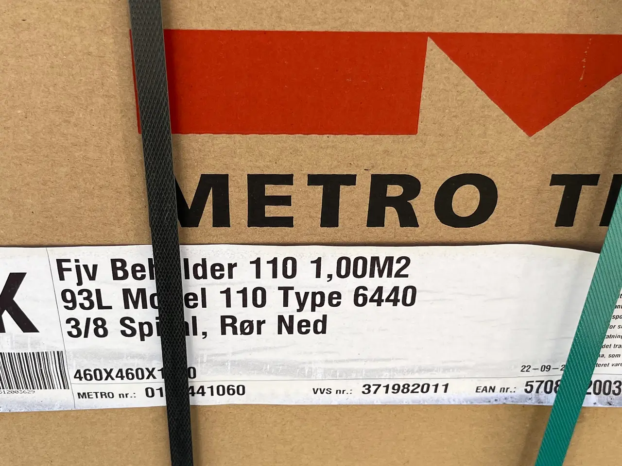 Billede 1 - Metro 110 liter varmtvandsbeholder