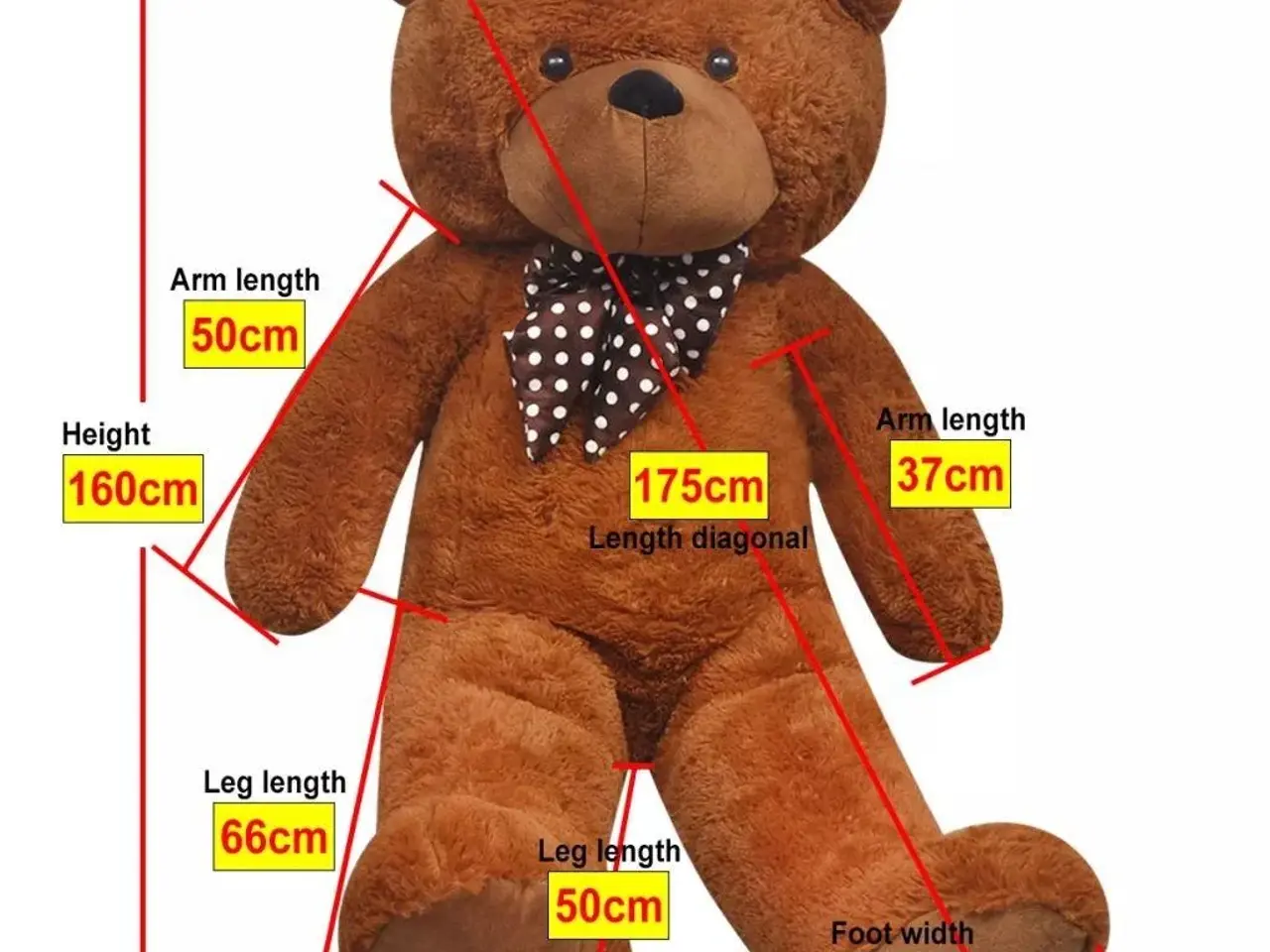 Billede 5 - Plysbamse XXL 160 cm - brun