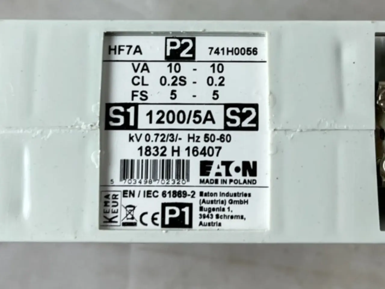 Billede 1 - Eaton HF7A P2 741H0056 strømtransformer 1200/5A